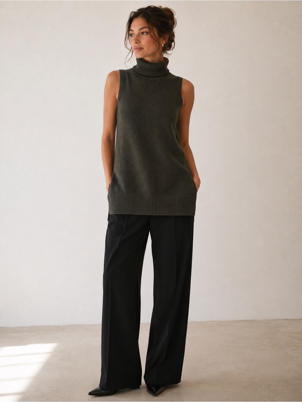 Cynthia Rowley roll neck knit top - size large